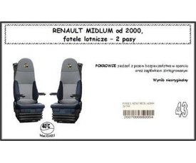 Чехол RENAULT MIDLUM от 2000, сиденья-вертушки, 2ремня 1752